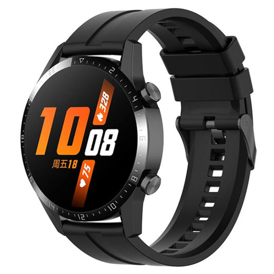 22mm For Huawei Watch GT5 / GT5 Pro xDfind Silicone Black Buckle Watch Band(Black) by xDfind