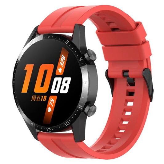 22mm For Huawei Watch GT5 / GT5 Pro xDfind Silicone Black Buckle Watch Band(Red) by xDfind