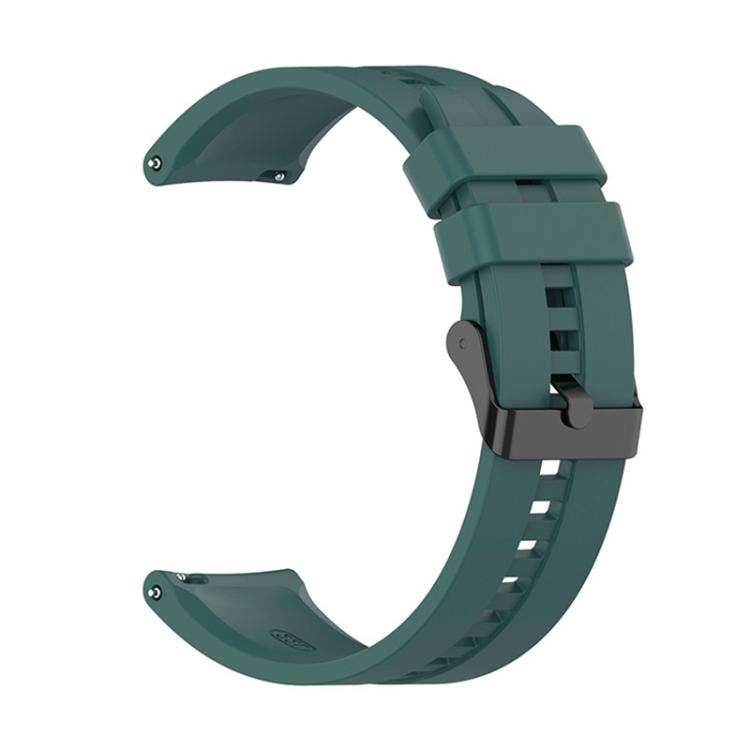 22mm For Huawei Watch GT5 / GT5 Pro xDfind Silicone Black Buckle Watch Band(Dark Green) by xDfind