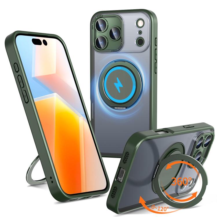 For iPhone 17 Pro Max Kalebol 360-degree Rotating MagSafe Magnetic Holder Phone Case(Green) by Kalebol