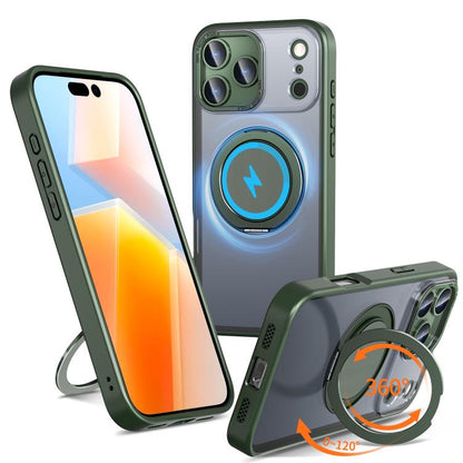 For iPhone 17 Pro Max Kalebol 360-degree Rotating MagSafe Magnetic Holder Phone Case(Green) by Kalebol