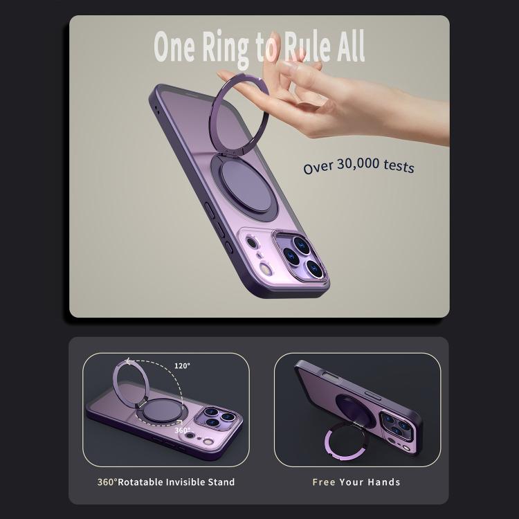 For iPhone 17 Pro Max Kalebol 360-degree Rotating MagSafe Magnetic Holder Phone Case(Purple) by Kalebol