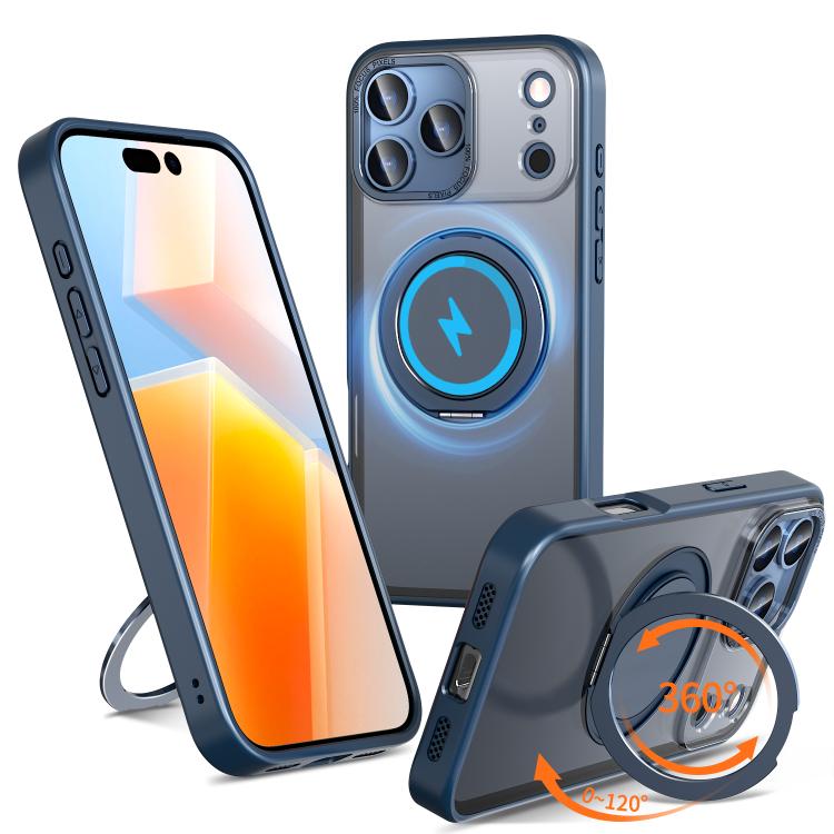 For iPhone 17 Pro Max Kalebol 360-degree Rotating MagSafe Magnetic Holder Phone Case(Blue) by Kalebol