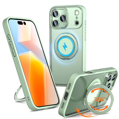 For iPhone 17 Pro Max Kalebol 360-degree Rotating MagSafe Magnetic Holder Phone Case(Avocado Green) by Kalebol