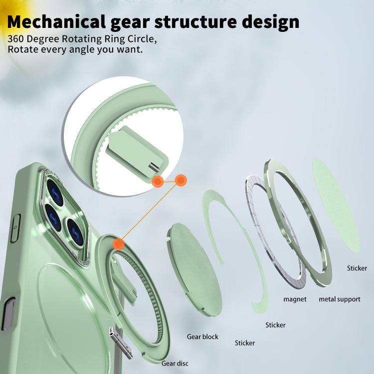 For iPhone 17 Pro Max Kalebol 360-degree Rotating MagSafe Magnetic Holder Phone Case(Avocado Green) by Kalebol