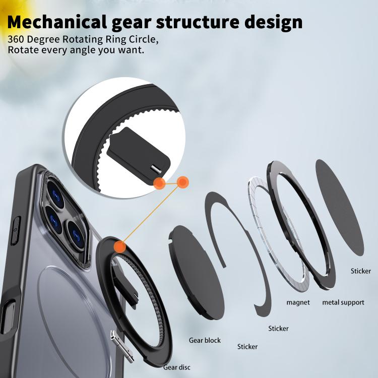 For iPhone 17 Pro Kalebol 360-degree Rotating MagSafe Magnetic Holder Phone Case(Black) by Kalebol