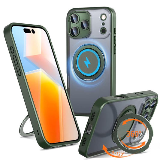 For iPhone 17 Pro Kalebol 360-degree Rotating MagSafe Magnetic Holder Phone Case(Green) by Kalebol