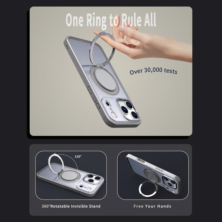 For iPhone 17 Pro Kalebol 360-degree Rotating MagSafe Magnetic Holder Phone Case(Titanium Grey) by Kalebol