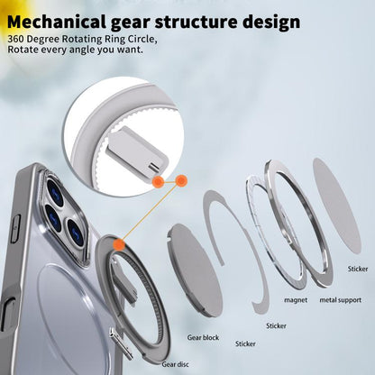 For iPhone 17 Pro Kalebol 360-degree Rotating MagSafe Magnetic Holder Phone Case(Titanium Grey) by Kalebol