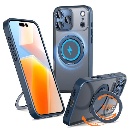 For iPhone 17 Pro Kalebol 360-degree Rotating MagSafe Magnetic Holder Phone Case(Blue) by Kalebol