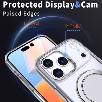 For iPhone 17 Pro Kalebol 360-degree Rotating MagSafe Magnetic Holder Phone Case(Transparent) by Kalebol