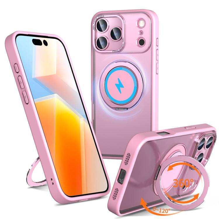 For iPhone 17 Pro Kalebol 360-degree Rotating MagSafe Magnetic Holder Phone Case(Pink) by Kalebol