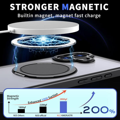 For iPhone 17 Kalebol 360-degree Rotating MagSafe Magnetic Holder Phone Case(Black) by Kalebol