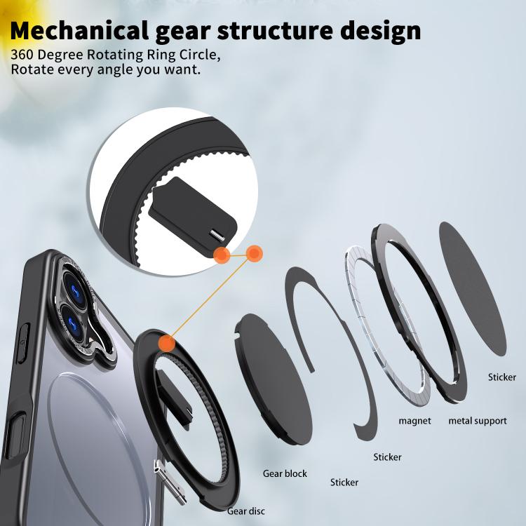 For iPhone 17 Kalebol 360-degree Rotating MagSafe Magnetic Holder Phone Case(Black) by Kalebol