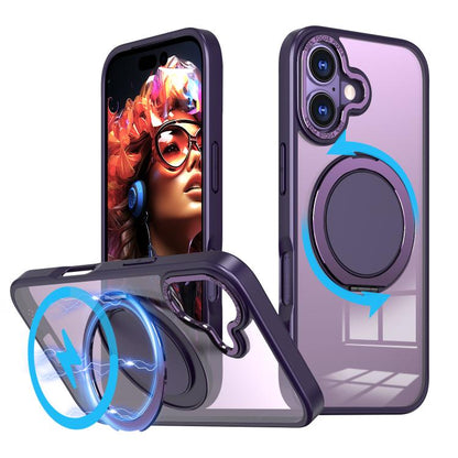 For iPhone 17 Kalebol 360-degree Rotating MagSafe Magnetic Holder Phone Case(Purple) by Kalebol