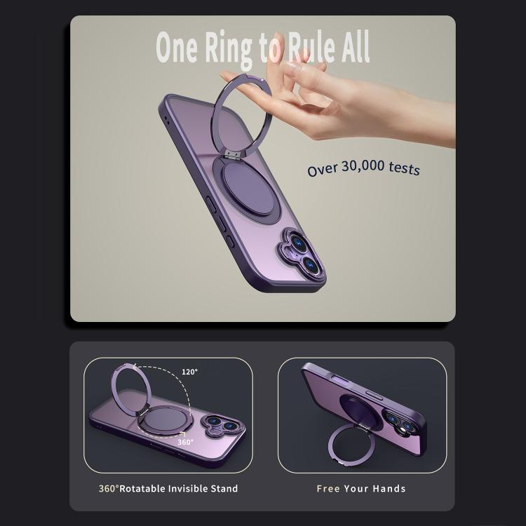 For iPhone 17 Kalebol 360-degree Rotating MagSafe Magnetic Holder Phone Case(Purple) by Kalebol