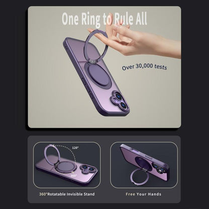 For iPhone 17 Kalebol 360-degree Rotating MagSafe Magnetic Holder Phone Case(Purple) by Kalebol