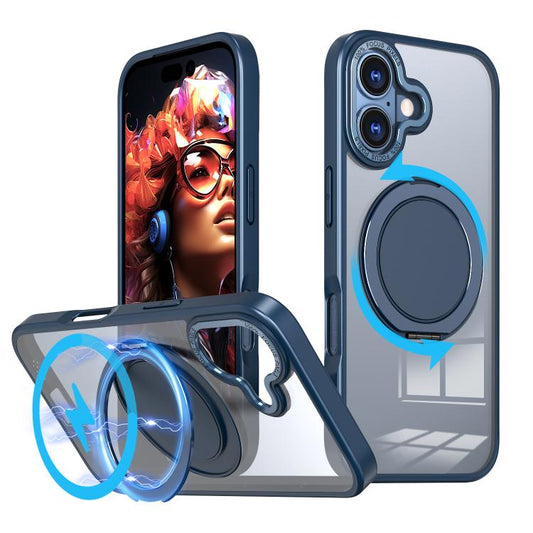 For iPhone 17 Kalebol 360-degree Rotating MagSafe Magnetic Holder Phone Case(Blue) by Kalebol