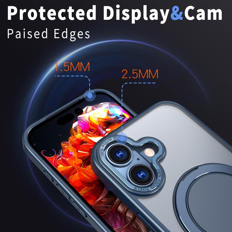 For iPhone 17 Kalebol 360-degree Rotating MagSafe Magnetic Holder Phone Case(Blue) by Kalebol