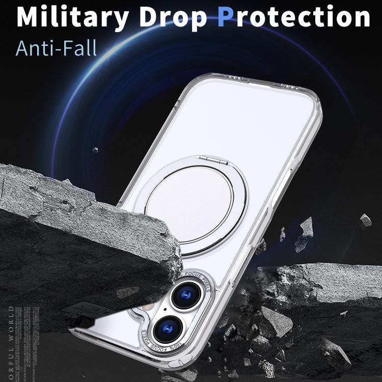 For iPhone 17 Kalebol 360-degree Rotating MagSafe Magnetic Holder Phone Case(Transparent) by Kalebol