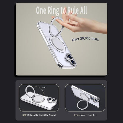 For iPhone 17 Kalebol 360-degree Rotating MagSafe Magnetic Holder Phone Case(Transparent) by Kalebol