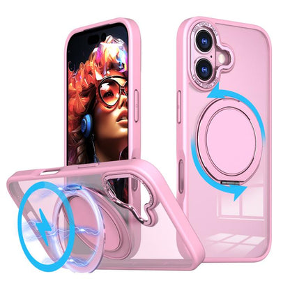 For iPhone 17 Kalebol 360-degree Rotating MagSafe Magnetic Holder Phone Case(Pink) by Kalebol