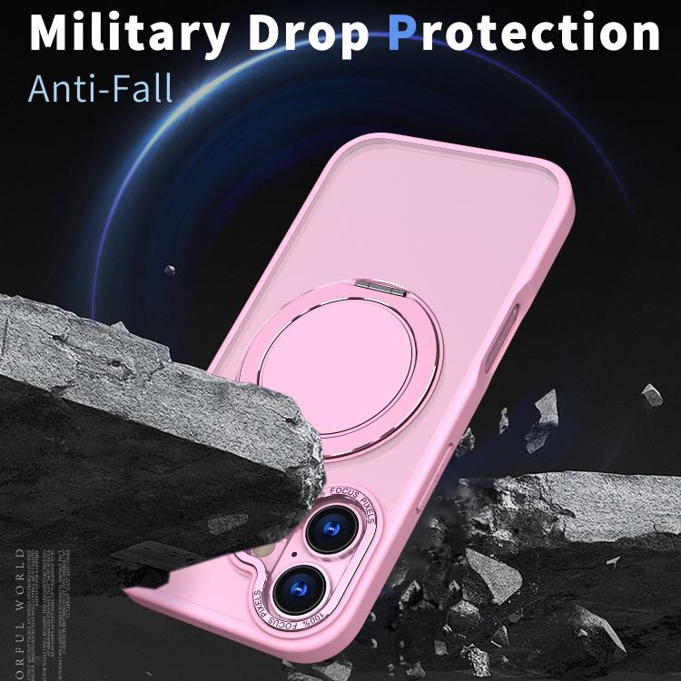 For iPhone 17 Kalebol 360-degree Rotating MagSafe Magnetic Holder Phone Case(Pink) by Kalebol