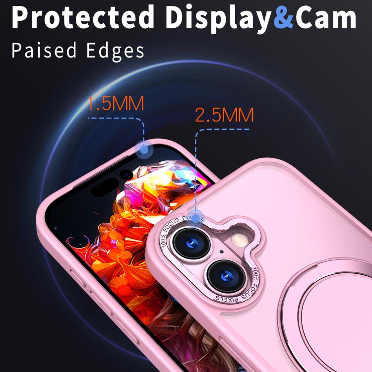 For iPhone 17 Kalebol 360-degree Rotating MagSafe Magnetic Holder Phone Case(Pink) by Kalebol