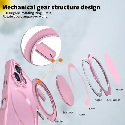 For iPhone 17 Kalebol 360-degree Rotating MagSafe Magnetic Holder Phone Case(Pink) by Kalebol