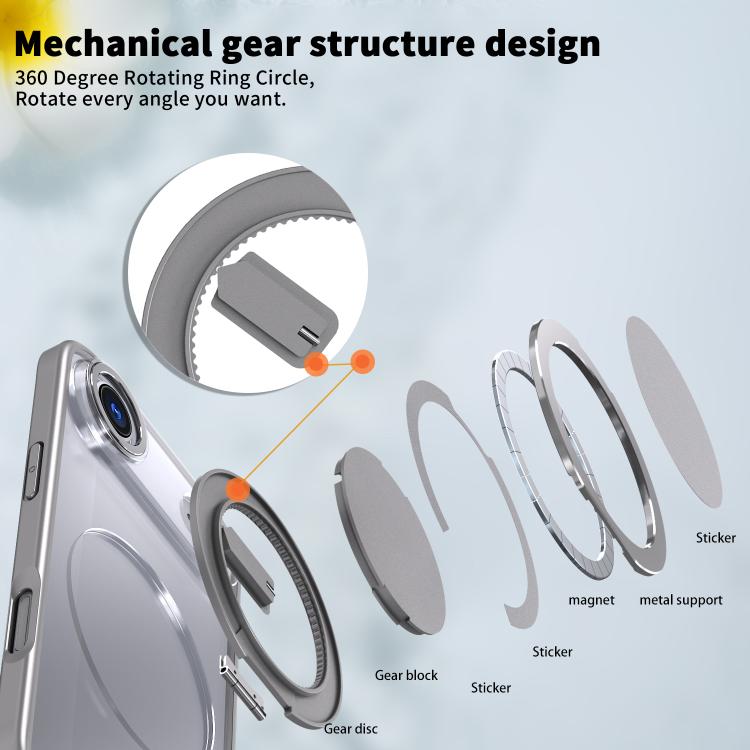 For iPhone Air Kalebol 360-degree Rotating MagSafe Magnetic Holder Phone Case(Titanium Grey) by Kalebol