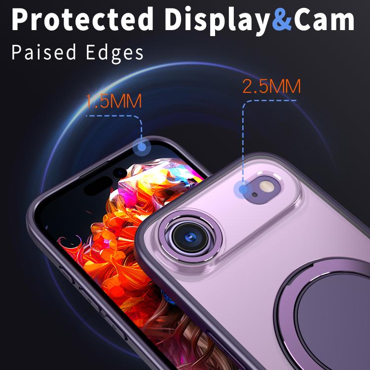 For iPhone Air Kalebol 360-degree Rotating MagSafe Magnetic Holder Phone Case(Purple) by Kalebol