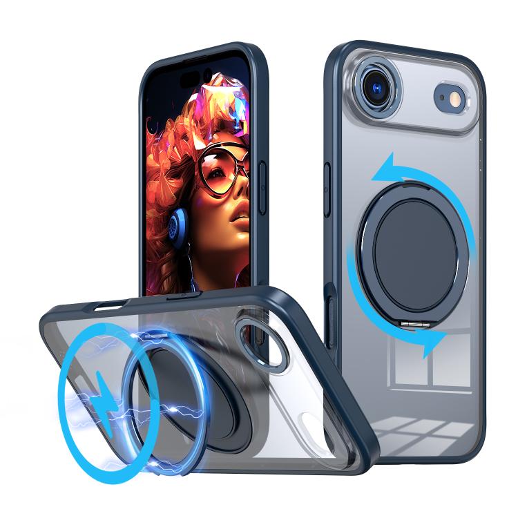 For iPhone Air Kalebol 360-degree Rotating MagSafe Magnetic Holder Phone Case(Blue) by Kalebol