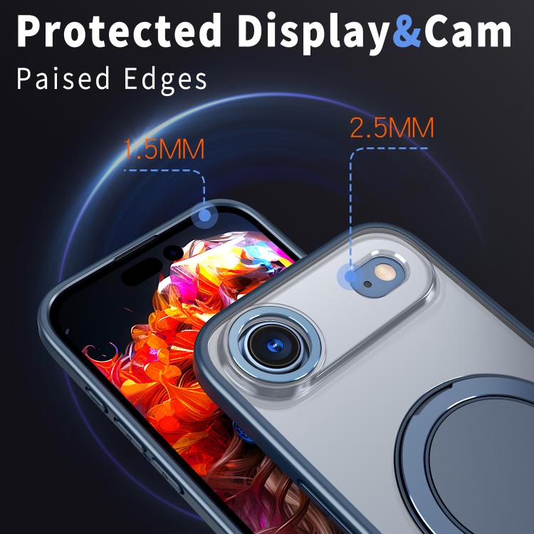 For iPhone Air Kalebol 360-degree Rotating MagSafe Magnetic Holder Phone Case(Blue) by Kalebol