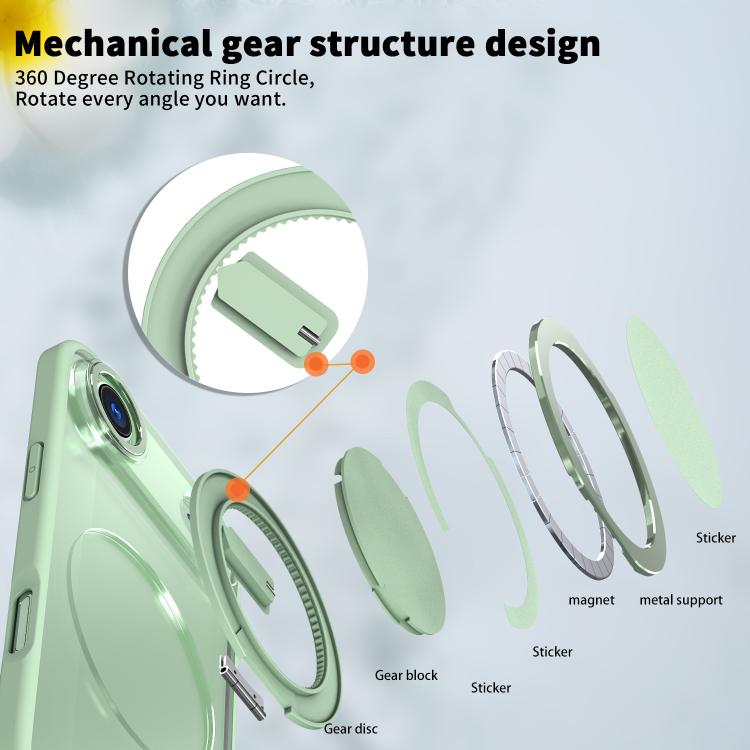 For iPhone Air Kalebol 360-degree Rotating MagSafe Magnetic Holder Phone Case(Avocado Green) by Kalebol