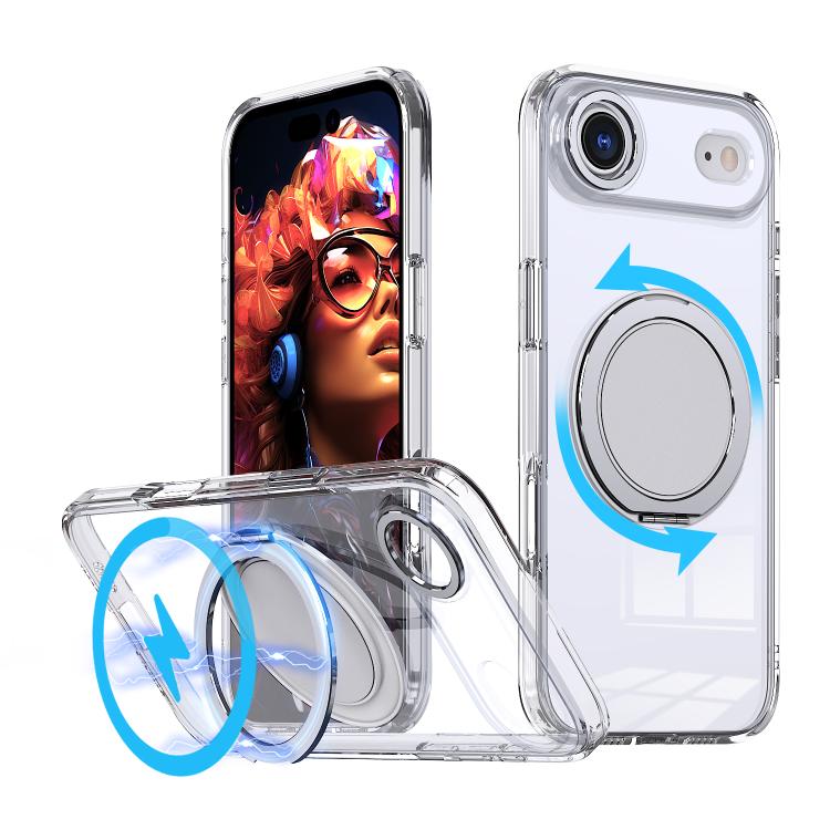 For iPhone Air Kalebol 360-degree Rotating MagSafe Magnetic Holder Phone Case(Transparent) by Kalebol