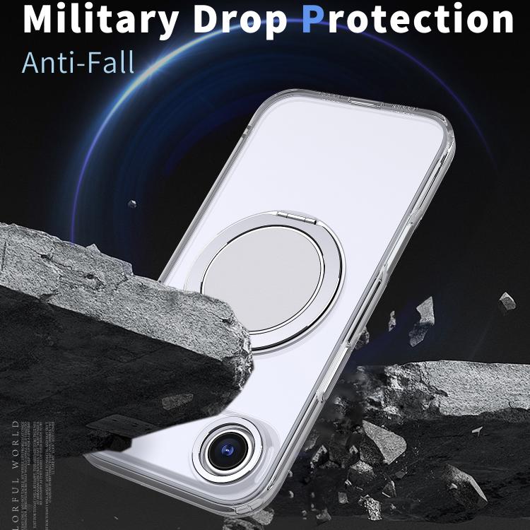 For iPhone Air Kalebol 360-degree Rotating MagSafe Magnetic Holder Phone Case(Transparent) by Kalebol