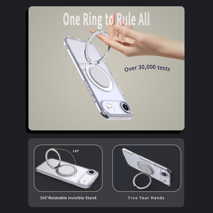 For iPhone Air Kalebol 360-degree Rotating MagSafe Magnetic Holder Phone Case(Transparent) by Kalebol