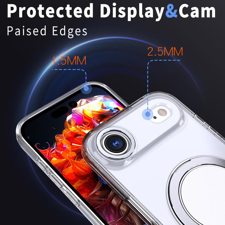 For iPhone Air Kalebol 360-degree Rotating MagSafe Magnetic Holder Phone Case(Transparent) by Kalebol