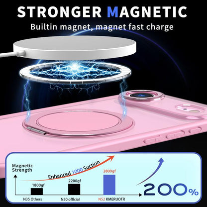 For iPhone Air Kalebol 360-degree Rotating MagSafe Magnetic Holder Phone Case(Pink) by Kalebol