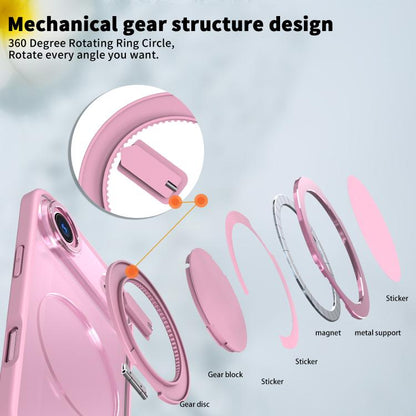 For iPhone Air Kalebol 360-degree Rotating MagSafe Magnetic Holder Phone Case(Pink) by Kalebol