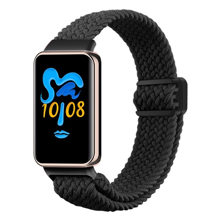 For Honor Band 10 / 9 xDfind Magnetic Buckle Nylon Braid Watch Band(Black) by xDfind