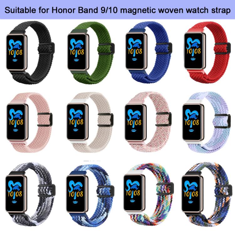 For Honor Band 10 / 9 xDfind Magnetic Buckle Nylon Braid Watch Band(Red) by xDfind