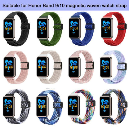 For Honor Band 10 / 9 xDfind Magnetic Buckle Nylon Braid Watch Band(Black) by xDfind