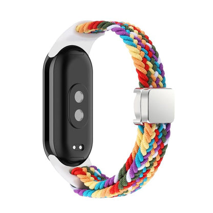 For Xiaomi Smart Band 10 / 9 / 8 xDfind Nylon Braided Loop Magnetic Buckle Watch Band(Rainbow) by xDfind