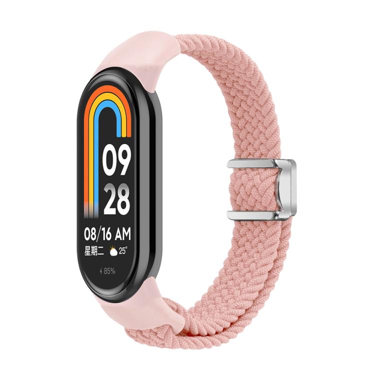 For Xiaomi Smart Band 10 / 9 / 8 xDfind Nylon Braided Loop Magnetic Buckle Watch Band(Pink Sand) by xDfind