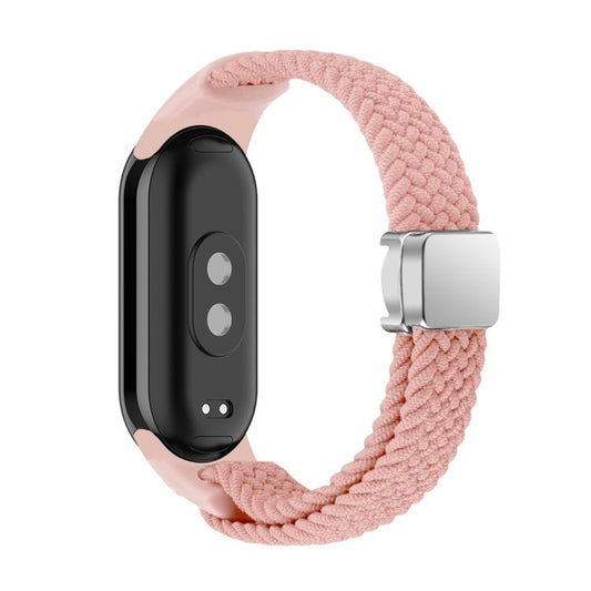For Xiaomi Smart Band 10 / 9 / 8 xDfind Nylon Braided Loop Magnetic Buckle Watch Band(Pink Sand) by xDfind