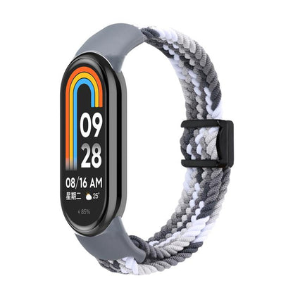 For Xiaomi Smart Band 10 / 9 / 8 xDfind Nylon Braided Loop Magnetic Buckle Watch Band(Colorful Black) by xDfind