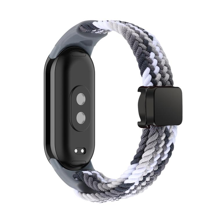 For Xiaomi Smart Band 10 / 9 / 8 xDfind Nylon Braided Loop Magnetic Buckle Watch Band(Colorful Black) by xDfind