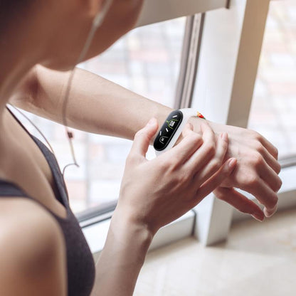 For Xiaomi Smart Band 10 / 9 / 8 xDfind Nylon Braided Loop Magnetic Buckle Watch Band(Pink White) by xDfind