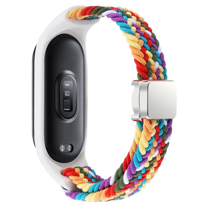 For Xiaomi Mi Band 7 / 6 / 5 / 4 / 3 xDfind Watch Cover Integrated Braided Loop Magnetic Buckle Watch Band(Rainbow) by xDfind